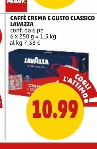 PENNY Caffè crema e gusto classico lavazza conf. da 6 pz offerta