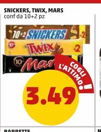 PENNY Snickers, twix mars conf. da 10+2pz offerta