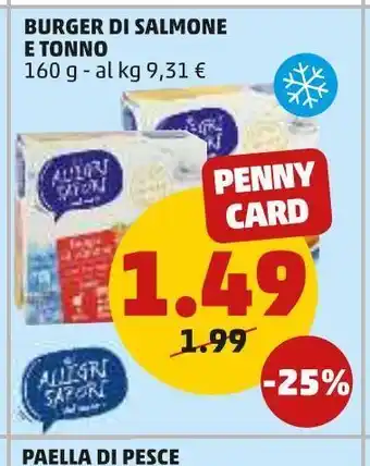 PENNY Burger di salmone e tonno 160g offerta