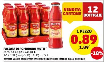 PENNY Passata di pomodoro mutti offerta