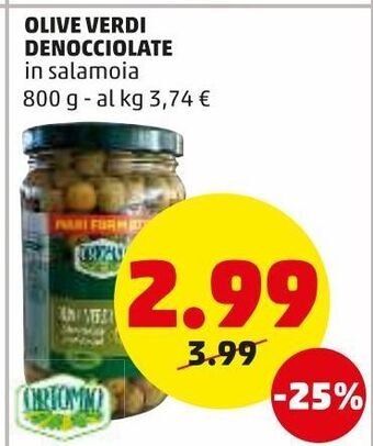 PENNY Olive verdi denocciolate offerta