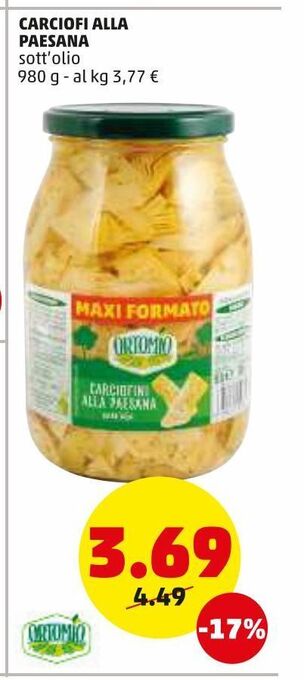 PENNY Carciofi alla paesana offerta