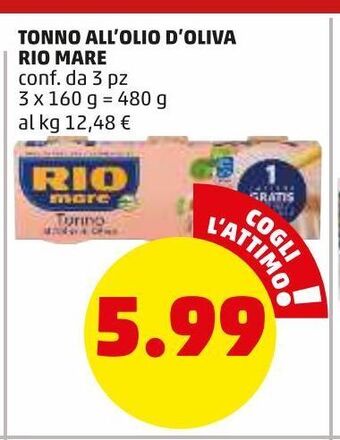 PENNY Tonno all'olio d'oliva rio mare offerta