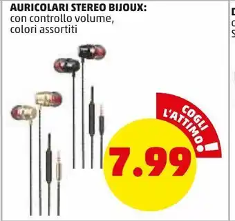 PENNY Auricolari stereo bijoux offerta