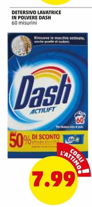 PENNY Detersivo lavatrice in polvere dash offerta