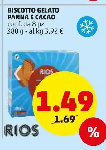 PENNY Biscotto gelato panna e cacao offerta