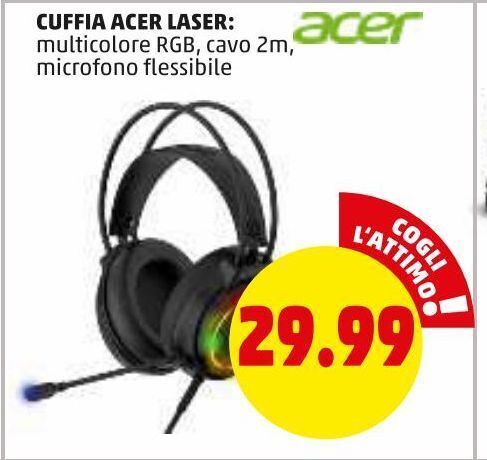 Cuffia acer laser offerta di Penny Market