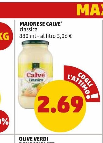 PENNY Maionese calvé 880ml offerta