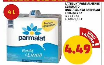 PENNY Latte uht parzialmente scremato parmalat offerta