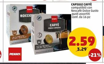 PENNY Capsule di caffè compatibili nescafe dolce gusto gusti assortiti conf. da 16pz offerta