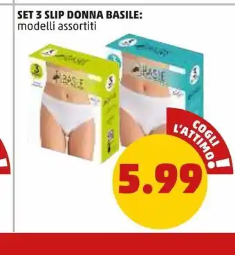 PENNY Set 3 slip donna basile modelli assortiti offerta