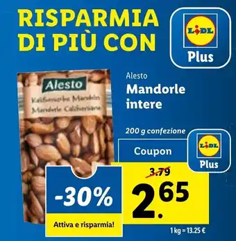 Lidl Alesto Mandorle intere offerta