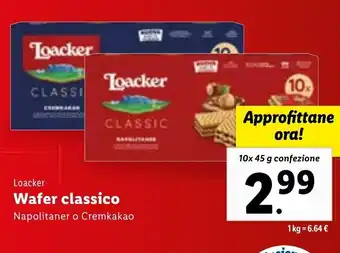 Lidl Loacker Wafer 10x45g offerta