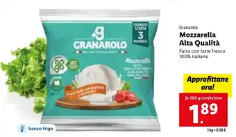 Lidl Granarolo Mozzarella Alta Qualità 3x100g offerta