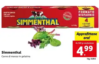 Lidl Simmenthal 4x140g offerta