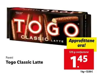 Lidl Pavesi Togo Classic Latte 129g offerta
