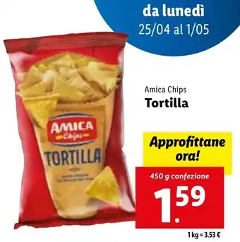Lidl Amica Chips Tortilla 450g offerta
