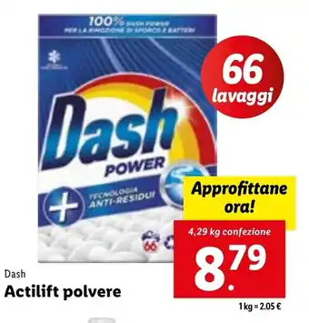 Lidl Dash Actilift polvere 4,29kg offerta