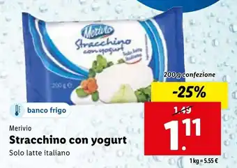 Lidl Merivio Stracchino con yogurt 200g offerta