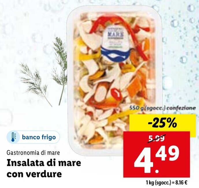 Gastronomia di Mare Insalata di mare con verdure 550g offerta di Lidl