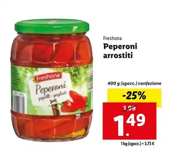 Lidl Freshona Peperoni arrostiti 400g offerta