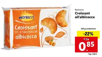 Lidl Nastrecce Croissant all'albicocca 324g offerta
