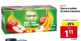 Lidl Solevita Succo e polpa di mela e banana 6x200ml offerta