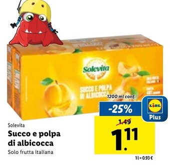 Lidl Solevita Succo e polpa di albicocca 1200 ml offerta