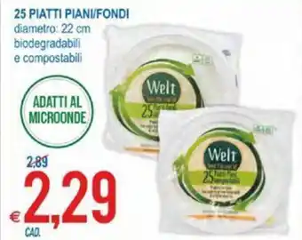 MD Discount Welt 25 Piatti Piani/Fondi 22 cm offerta