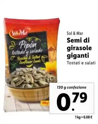 Lidl Sol & Mar Semi di girasole giganti 130g offerta