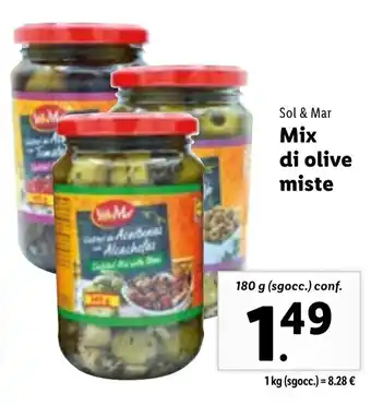 Lidl Sol & Mar Mix di olive miste 180g offerta