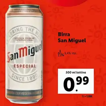 Lidl San Miguel Birra 500ml offerta