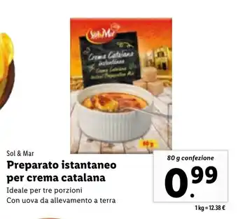 Lidl Sol & Mar Preparato istantaneo per crema catalana 80g offerta