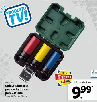 Lidl Parkside Chiavi a bussola per avvitatore a percussione 3 pezzi(17/19/21mm) offerta