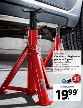 Lidl Ultimate Speed Cavalletto pieghevole per auto, 2 pezzi offerta