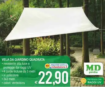 Vela da Giardino Quadrata 3x3 metri