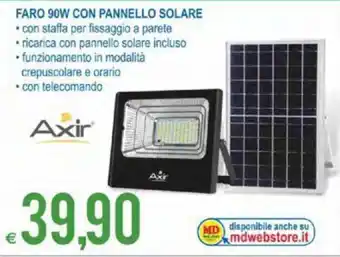 MD Discount Axir Faro 90W con Pannello Solare offerta