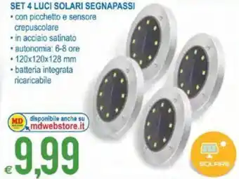 MD Discount Set 4 Luci Solari Segnapassi offerta