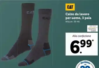 Lidl Cat Calze da lavoro per uomo,3 paia misure: 39-49 offerta