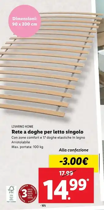 Lidl Livarno Home Rete a doghe per letto singolo offerta