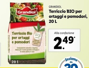 Lidl Grandiol Terriccio BIO per ortaggi e pomodori,20 L offerta
