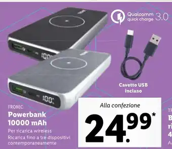 Lidl Tronic Powerbank 10000 mAh offerta