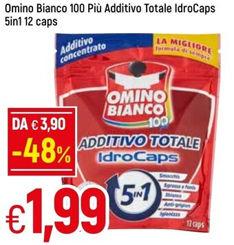 Famila Omino Bianco 100 Più Additivo Totale IdroCaps 5in1 12 Caps offerta