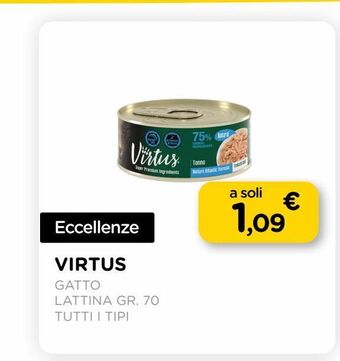 Arcaplanet Virtus/ lattina gatto / gr.70 / tutti i tipi offerta