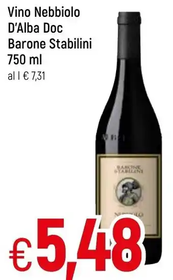 Famila Vino Nebbiolo D' Alba Doc Barone Stabilini 750ml offerta