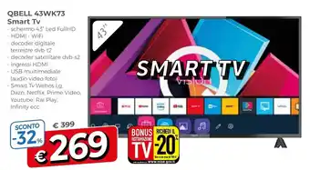 Famila Qbell 43wk73 Smart Tv offerta