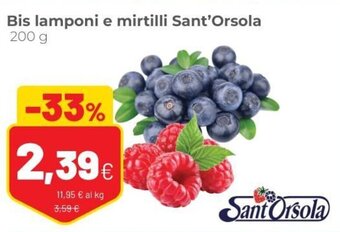Coop Sant'Orsola Bis lamponi e mirtilli 200 g offerta