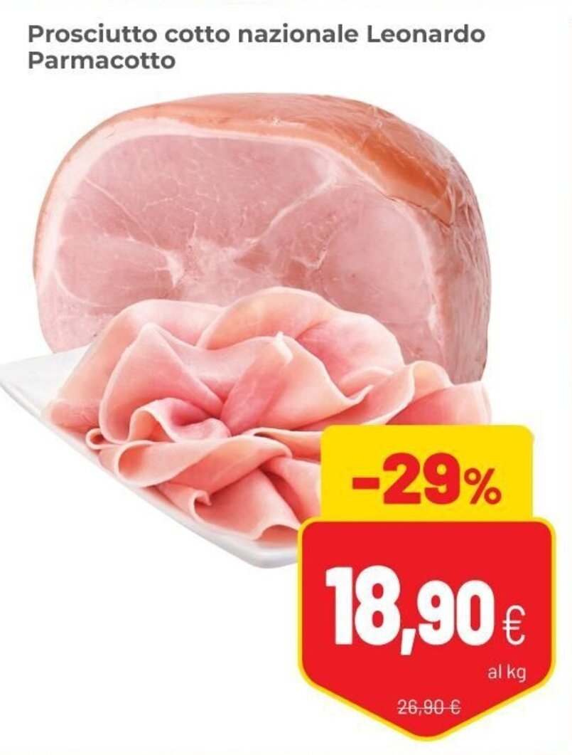 Prosciutto Cotto Nazionale Leonardo Parmacotto offerta di Coop