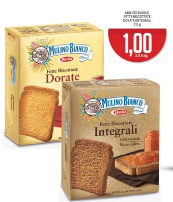 Supermercati Piccolo Mulino Bianco Fette Biscottate Dorate/Integrali 315 g offerta