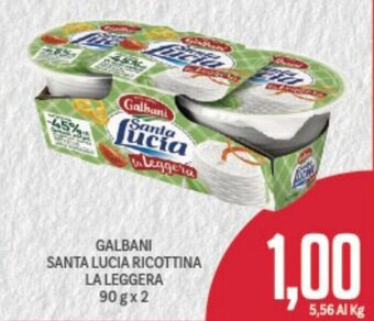 Supermercati Piccolo Galbani Santa Lucia Ricottina La Leggera 90 g x 2 offerta